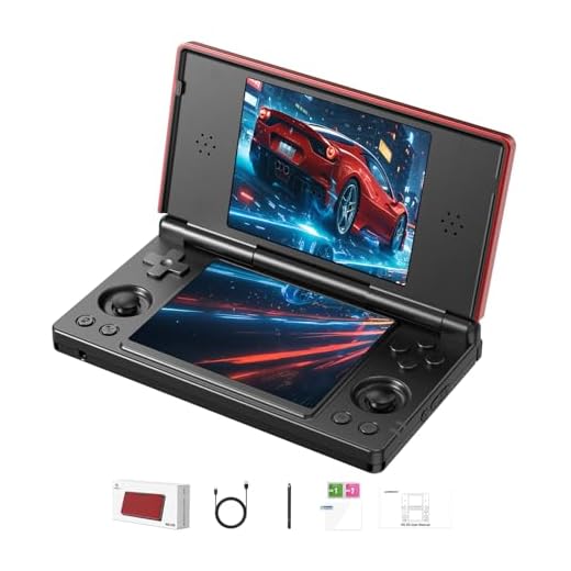 GiipGoop RG DS Console di gioco portatili RG DS Console di gioco retrò Console per videogiochi a doppio schermo 3+32GB Android 14 Tasca portatile Arcade 40000mAh Batteria WiFi Bluetooth Uscita HD Nero