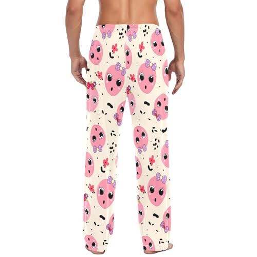 Red Spirits Men's Cotton Pajama Pants with Pockets and Drawstring Comfortable and Stylish,S3