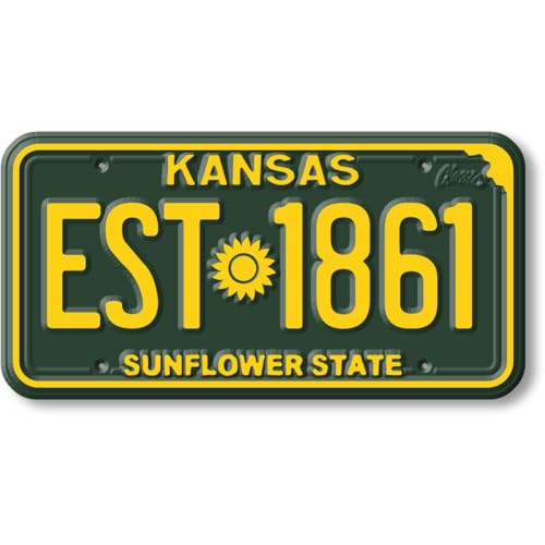 Imán Decorativo Placa Kansas 1.9 x 3.8 pulgadas