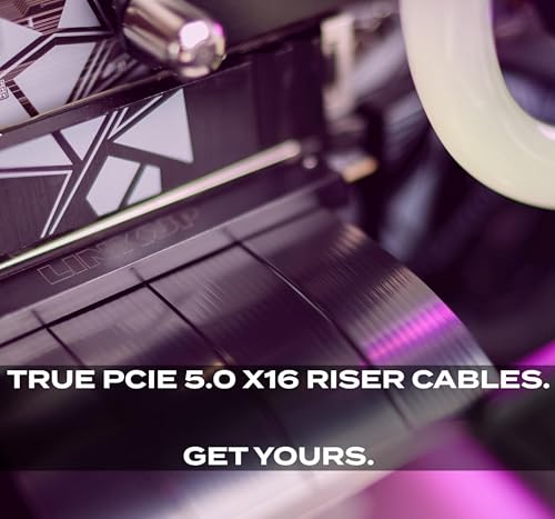 Image of LINKUP - AVA5 PCIE 5.0 Riser Cable (Open Box) | RTX5090 RX9070 GPU Ready | x16 128GB /s Speed | Compatible with PCIe 4.0 & WRX80 /WRX90E | Right Angle, Black, 20cm (Total Length 24cm)