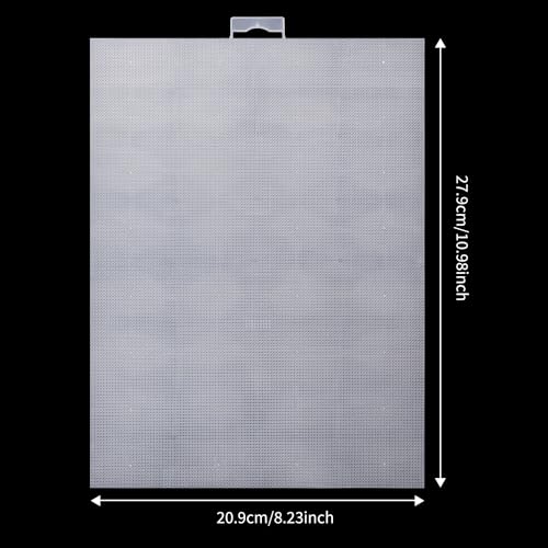 6 PCS 14 Count Plastic Mesh Canvas Sheets, 11x8.2 inch Plastic Cross Stitch Canvas for Cross Stitch, Embroidery, Knit,Crochet DIY Projects and Embroidery Making (White) - Thumbnail 2