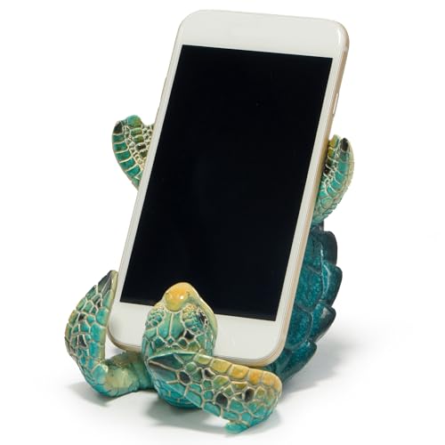 Hodao Sea Turtle Figurines Decoration Turtle Cell Phone Stand Holder for Home Office Desk...