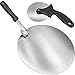 Wandefol - Juego de Paleta y Cortador de Pizza de Acero Inoxidable, Redondo, Espátula para Pizza, Cortador de Rueda para Hornear, Pizza, Pan, Pasteles, Galletas en el Horno y la Barbacoa