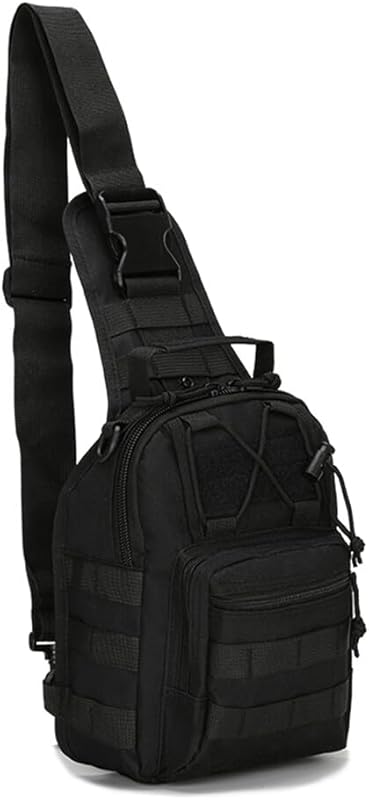 Mochila de ombro para uso ao ar livre para homens, bolsa tiracolo pequena com alça no peito, EDC, mochila para bicicleta, esportes, ciclismo em oferta na Shopee