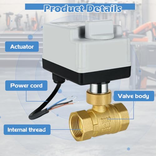 Válvula de bola de motor de 2 vías DN25 y AC220V optimizada para control preciso de fluidos 5
