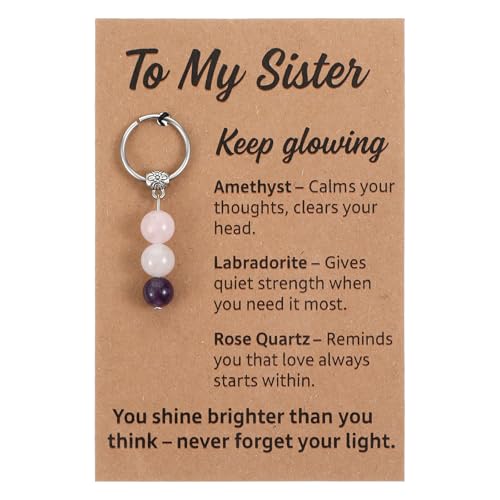 Tyqour Sisters Keyring Sister Birthday Gifts, Sisters Gift, Big Little Sister Adult Birthday Christmas Graduation Gift for Women Girls