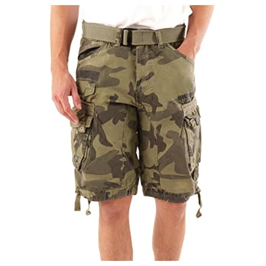 Geographical Norway Hombre Cortos Cargo People - Gris Camuflaje, S