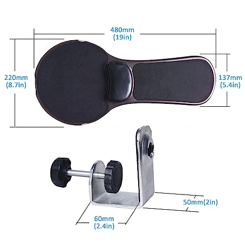 Support de bras réglable noir LL-COEUR avec repose-poignet ergonomique pour bureau
