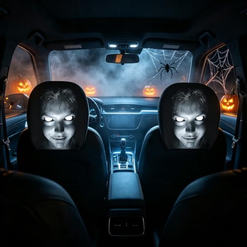 2Pcs Ghost Face Headrest Covers