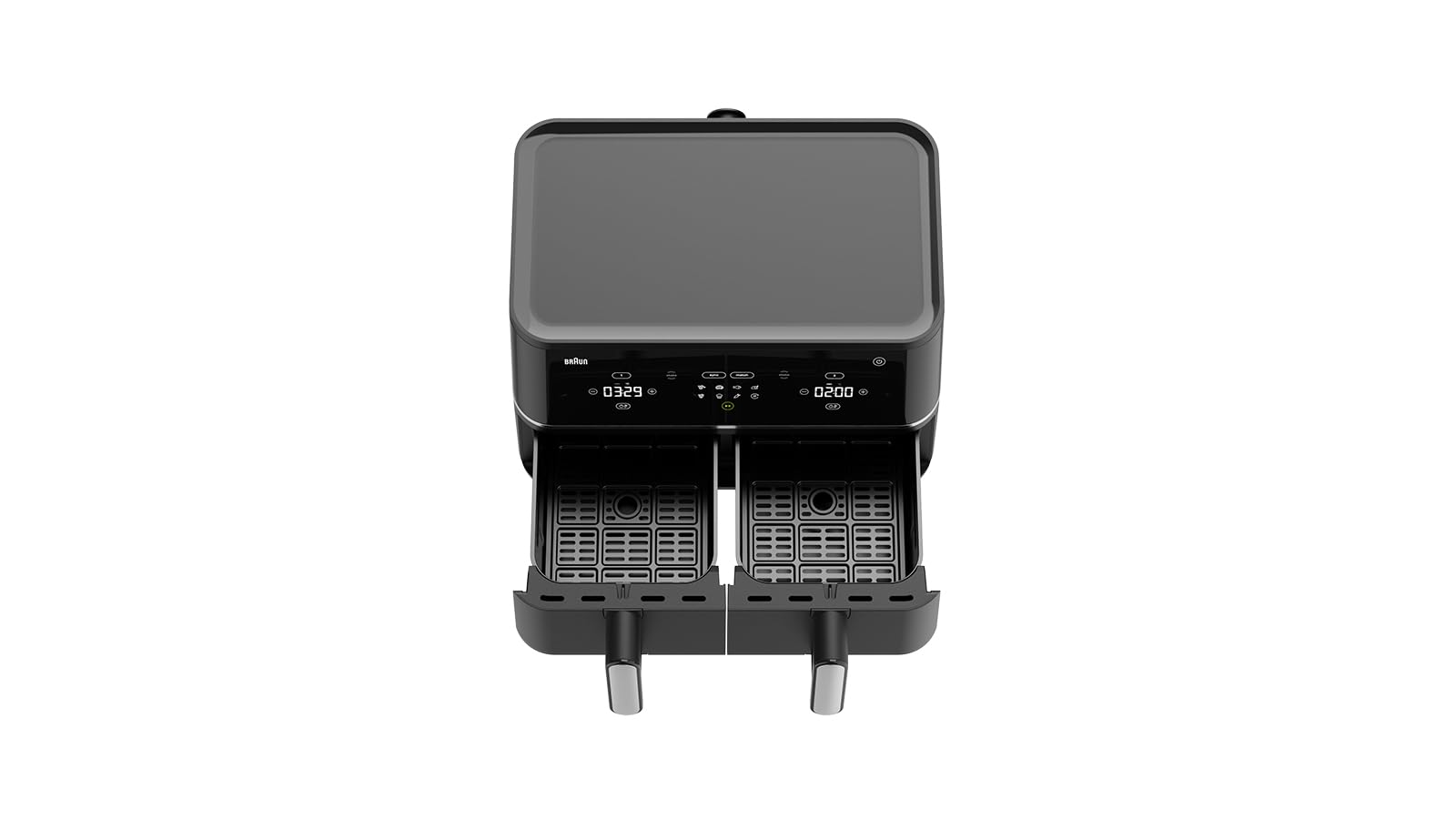 Braun TwinCook 5 TD5030IBK, Heißluftfritteuse mit 10L Fassungsvermögen, 80-200°, PFAS-freie Keramikbeschichtung, RealAir Technology, 8 Programme, Touch Control, spülmaschinenfest, 2400W, Schwarz