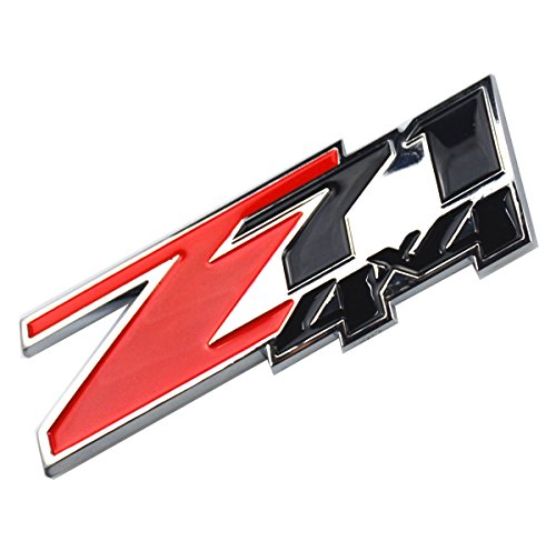 Image of Aimoll 2pcs Z71 4x4 Emblems Badges, 3D ABS Decal Emblems for Chevy GMC Silverado (Red Black)