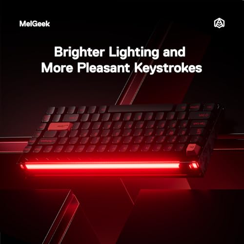 Image of MelGeek MADE84 Ultra+ Wired Gaming Keyboard, Magnetic Keyboard with Hall Effect, 75% Compact Rapid Trigger, Hot-Swappable, RGB Snap Tap & Adjustable Actuation, Online HIVE Custom, Aluminum Case-Red
