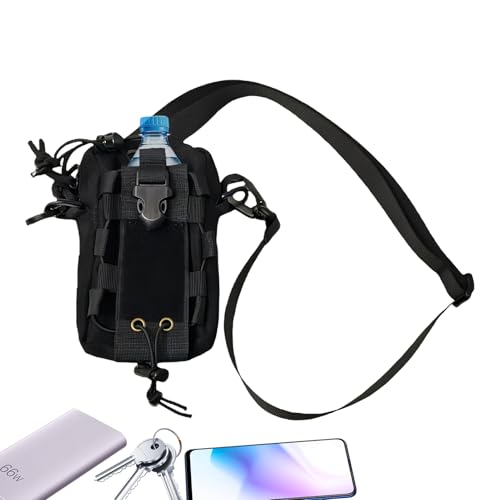 Bolsa de botella de agua para acampar - Bolsillo para teléfono móvil Pocket Ajuste de tamaño al aire libre para senderismo, trepando con soporte de botella Waters, tela transpirable para diseño