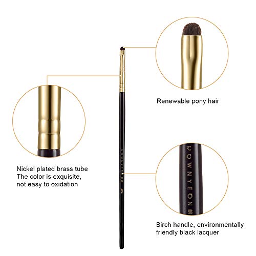 Rownyeon Mini Smudge Brush For Eyeliner, Eyeliner Brush For Powder Gel Cream Liquid Concealer, Eye Liner Blending, Small Rouned Natural Bristles Pony Hair Eye Brush #TOP2