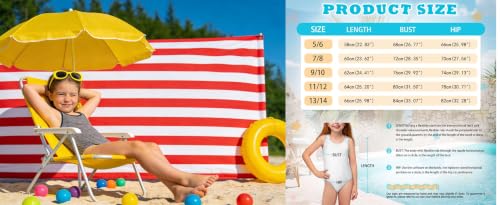 Image of Girls One Piece Swimsuits Quick Dry Beach Bathing Suit Crossback Swimwear 5-14 Years