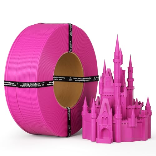 kexcelled PLA Filament Refill 1.75mm, Magenta PLA Refill 3D Printer Filament No-Spool High Speed for Reusable Spools Refilling 1KG(2.2lbs) with +/-0.03mm Accuracy,Hot Pink