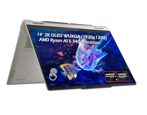 Image of Customized Laptop, Created Using Lenovo Yoga 7 2-in-1 Copilot+ AI PC Laptop, 14 inch 2K OLED Touch (100% DCI-P3), AMD Ryzen AI 5 340, 16GB LPDDR5 2TB SSD, Wi-Fi7, Backlit KB, Windows 11, Seashell