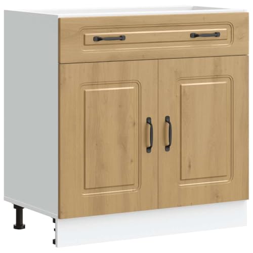 vidaXL Küchenunterschrank Kalmar Artisan-Eiche Holzwerkstoff, Spülenunterschrank, Schrank Küche, Lagerschrank, Unterschrank für Küche, Küchenzeile