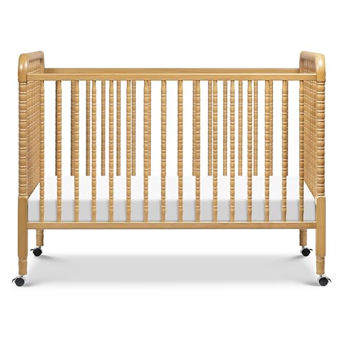 Davinci Jenny Lind 3-in-1 Baby Crib Convertible to Toddler Bed, Daybed - Easy to Assemble - GREENGUARD Gold Certified - 4 Adjustable Mattress Heights, Conversion Kit Sold Separately - Honey - Thumbnail 6