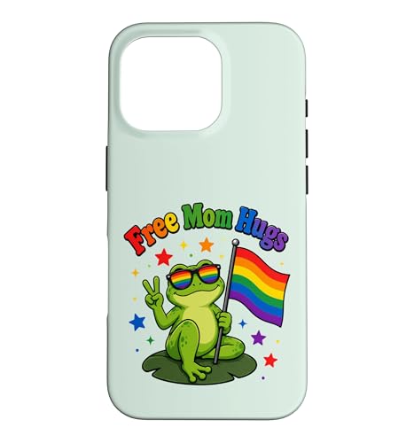 Free Mom Hugs LGBTQIA+ Ally Frog Pride Month�B �X�}�z�P�[�X iPhone 16 Pro �p