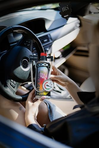 COOL5 HOBBY Ersatzkältemittel r134a für Autoklimaanlagen – 1 Dose 2in1, 235g mit integriertem Druckschlauch mit Manometer