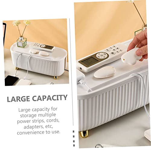 Caja para manejo de cables de gran capacidad, organizador de cables de ABS, caja de almacenamiento para enchufes, porta objetos pequeños, control de enredos, apariencia elegante, unidad sencilla miniatura 3