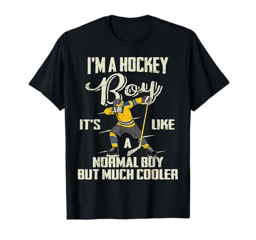 Hockey Boy Funny Dabbing Player Shirt Boys Kids BZR T-Shirt