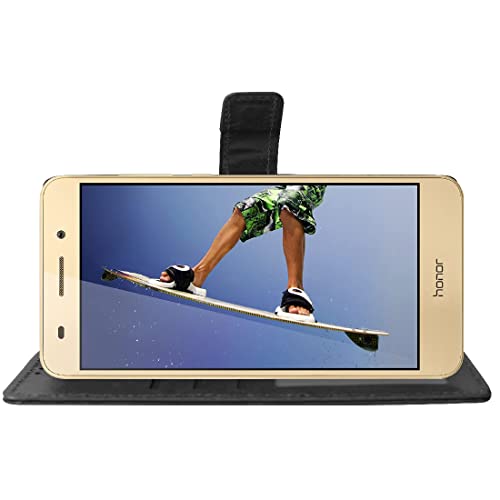 Image of Amazon Brand-Solimo Flip Leather Mobile Cover (Soft, Flexible & Kickstand Back case) Compatible for Huawei Honor Holly 3 (Black)