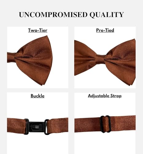 Image of MDSTYLE Bow Ties for Men Pre-Tied Adjustable - Classic Men's Bow Tie - Tuxedo Wedding Formal Bowtie Solid Color Bowties
