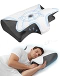 Cyqfei Sleep Apnea Pillow - Stop Snoring, Fix Your Obstructive Sleep Apnea at It's Root Cause, Adjustable Cervical Neck Pillow Cozy Sleeping for Side, Back and Abdomen Sleepers (Grey)