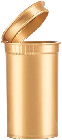 50 x 19 Dram / 80ml POP TOP Squeeze Bottles Container Vials RX - Gold - Child Resistant FDA Approved Medical Grade Plastic(PP-GD-50)