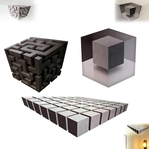 3PC Wall Art That Reshapes Reality,3D Wall Art Illusion Corner Wall Decal,3D Optical Illusion Corner Wall Decal for Living Room,Office,Gallery Space