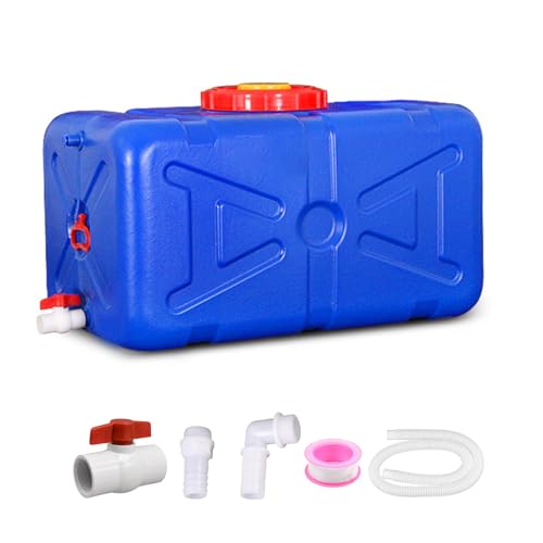20 Gallon Portable Water Tank with Spigot&Hose, Water Storage Container for Camping, RV, Truck, Emergency Preparedness