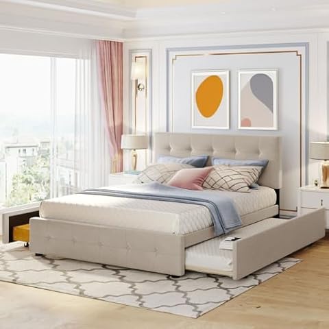 Okak Queen Size Upholstered Bed Frame Cover