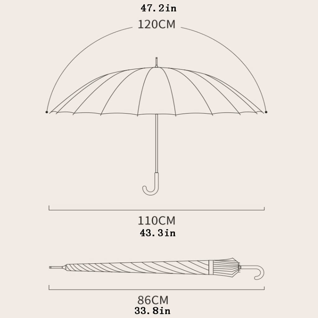 Parasol Damski Automatyczny otwarty parasol golfowy Extra Duży oversize Wiatroszczelne wodoodporne parasole dla mężczyzn i kobiet Parasolka Kobieca (Color : G, Size : 43 Inch)