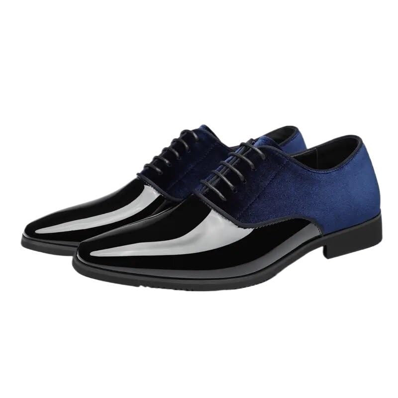 Dress Oxford Shoes for Men Synthetic Leather Non Slip Low Top Block Heel Anti-Slip Classic Breathable Fashion Lace Up Casual