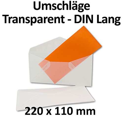 Transparente DIN lungo buste, 92 G/M², Kraft o