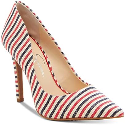 Jessica Simpson Women's Cassani Pointed Toe Dress Pump Cotton Stripe Size 7 Medium | Image 1