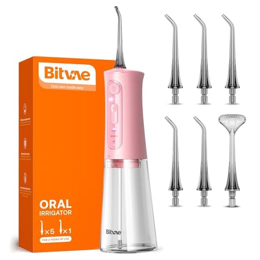 Bitvae Water Flosser Cordless, Portable Water Teeth Cleaner Picks, Powerful and Rechargeable Water Dental Picks for Cleaning, 3 Modes 6 Tips, IPX7 Waterproof Water Dental Flosser (Quartz Pink)