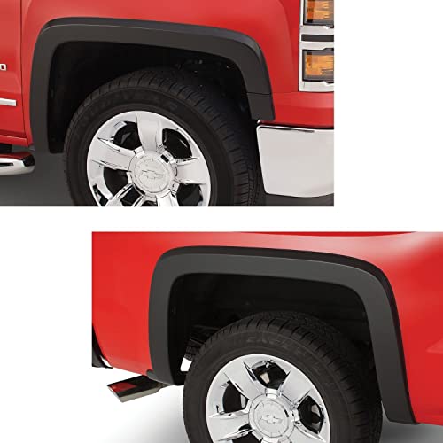 Bushwacker OE Style Factory Front & Rear Fender Flares | 4-Piece Set, Black, Smooth Finish | 40956-02 | Fits 2014-2018 Silverado 1500 w/ 5.8' or 6.6' Bed; 14-18 1500/3500 HD w/ 6.6' or 8.2' Bed