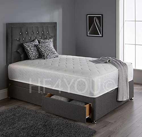 Victoria Divan Bed Set with 10" Ortho Mattress, 24" Matching Headboard and...