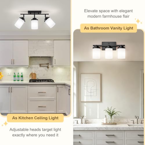 Dvnctz Modern Semi Flush Mount Ceiling Light, Black, 3-Light by Dvnctz - Used condition - Image 6