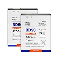 TOPGOBAT 1200mAh BD50 Akku mit AVM Fritz!Fon C5 / C4 / M2 / MT-F/Motorola MOTOFONE F3 / EM325 / M325 / EM25 - Ersatz-Akku für: AVM 312BAT016, 312BAT006, 312BAT006CS-FVM446CL (2Stück)