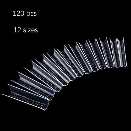 120pcs Nail Dual Forms Mold, 12 diverse dimensioni...
