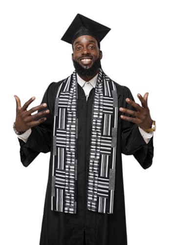 Dupsie's 1pc Kente African Print Graduation Stole, Made in Africa Black History, Festivals, Cultural, HBCU, Graduate, Schools