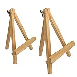9' Wooden Mini Tripod Easel Mini Display Stand Metal Adjustable Screw (2-Pack)