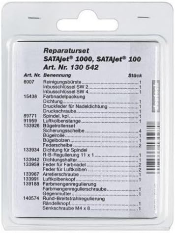 Spray Gun Repair Kit for SATA1000, SATAjet 100, Complete Refurbishment Set, Art. Nr. 130542