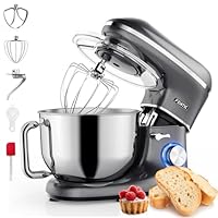 Fentic Impastatrice Planetaria - 2000W - Ciotola in Acciaio Inossidabile (6,2 L) - Impastatrice con Frusta, Gancio Impastare e Mescolatore - Inclusa e accessori extra - Antracite