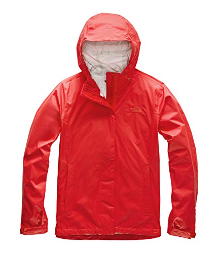 The North Face Womens Venture 2 Waterproof Hooded Rain Jacket, Fiery Red, XS