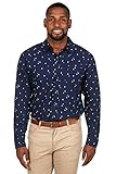 Tipsy Elves Long Sleeve Button Down Shirt for Men Tree Time Allover Christmas Tree Print and Pattern Size X-Large